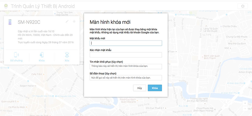 Sử dụng android device manager