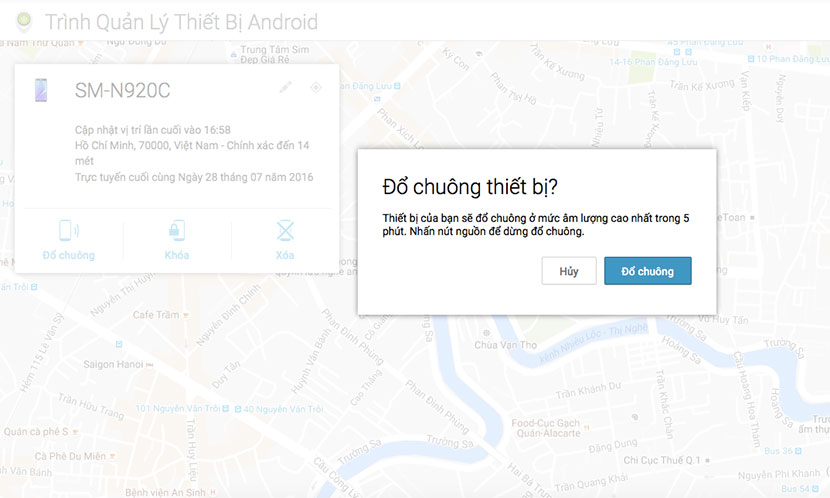 Sử dụng android device manager