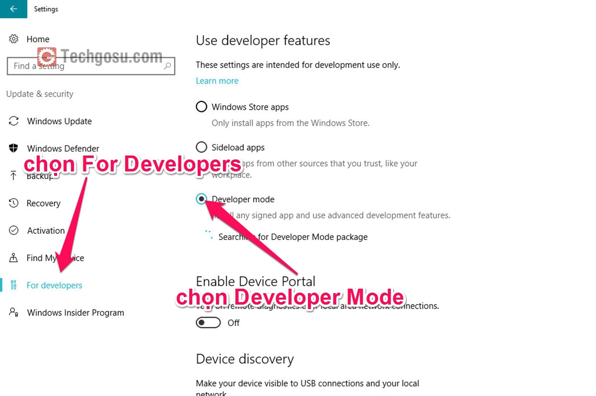 Developer Mode windows 10
